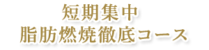 短期集中　脂肪燃焼徹底コース